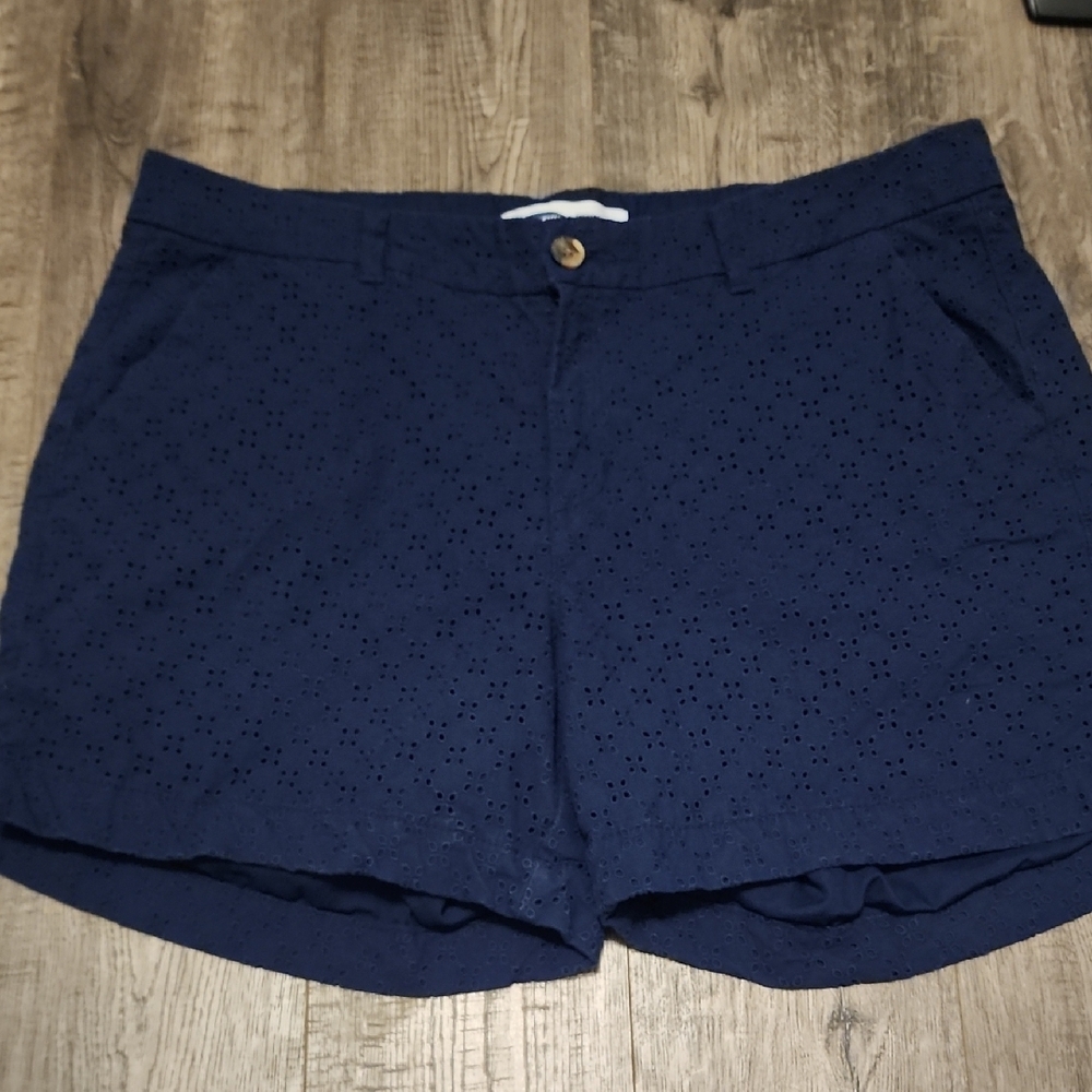 Navy Eyelet Women's Shorts